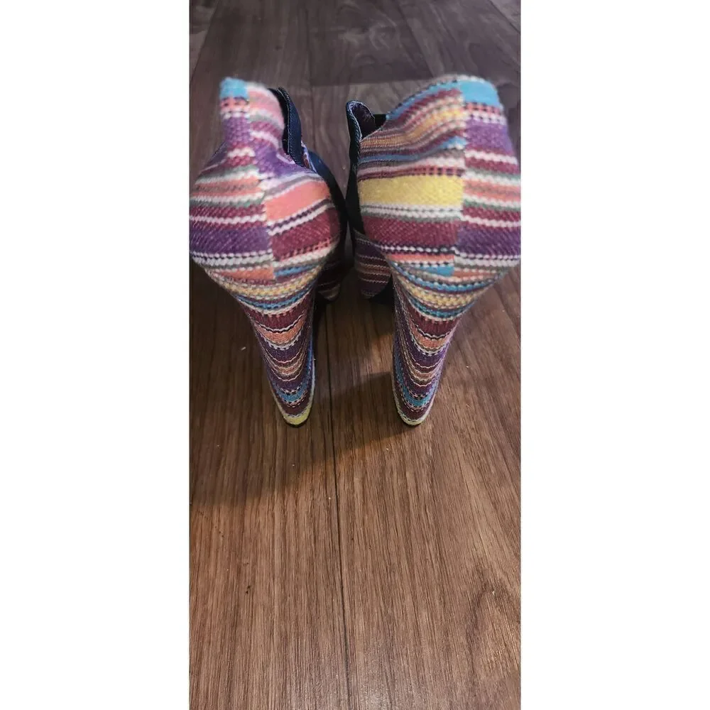 Fahrenheit Denim and Fabric Platform Heels